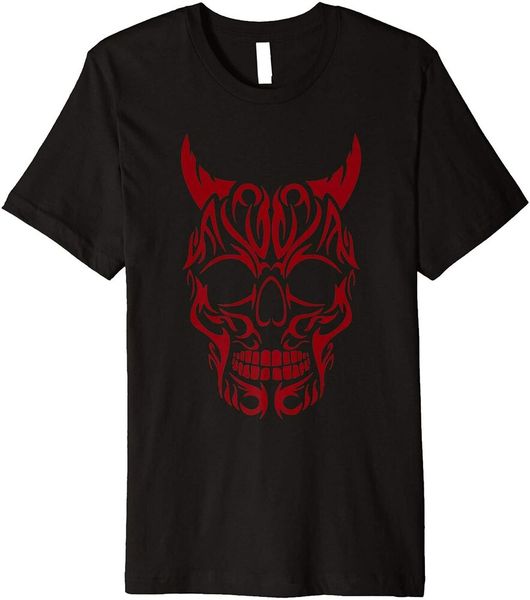 

tribal devil skull demon tattoo style graphic premium t-shirt size m-5xl, White;black