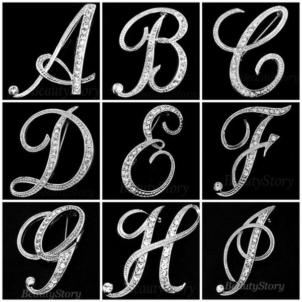 

studded english letter versatile metal brooch, men's badge, collar pin, pin, Gray