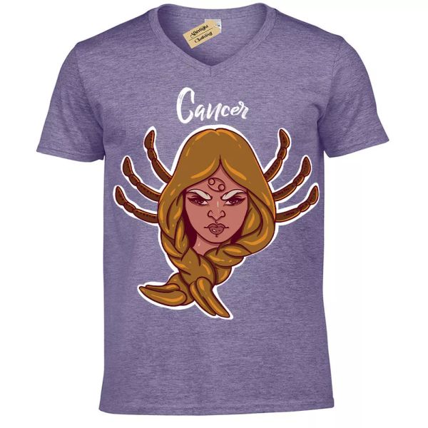 

cancer t-shirt star sign horoscope t-shirt mens v-neck, White;black