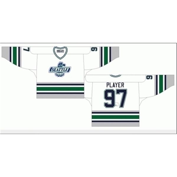 

00980098custom men youth women vintage custom whl seattle thunderbirds 1994 97 paul ferone road hockey jersey size s-5xl, Black