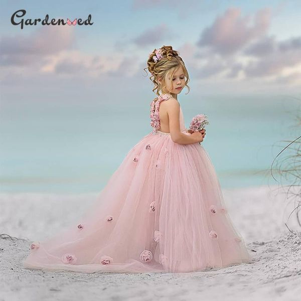 

girl's dresses 2021 listing cute pink flower girl dress tulle puffy ball gown first communion princess kid birthday, Red;yellow