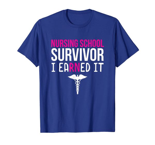 

earned it nurse shirt nursing school survivor graduate gift, White;black