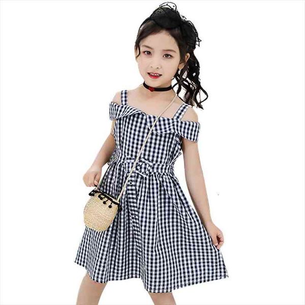 

for girls plaid pattern kids girl dresses off shoulder party child summer clothes 6 8 10 12 14, Red;yellow