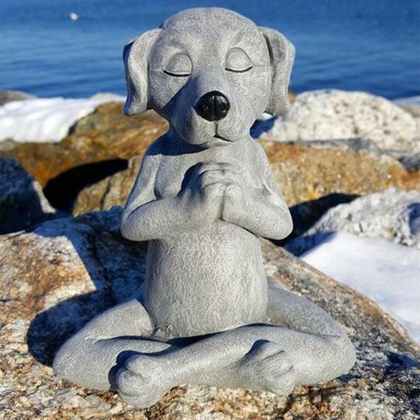

dog buddha meditation garden statues outdoor resin sculpture decoration prayer figurine indoor home room decor decorations