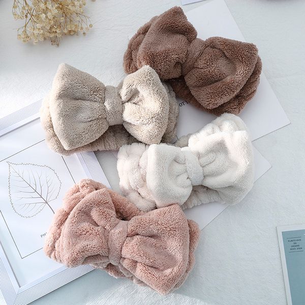 

winter bath shower headband makeup wash face cosmetic hair band elastic hairband for hair accessories, Silver
