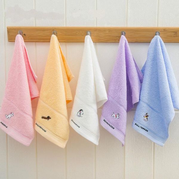 

towel 5 pieces 100% cotton dyed 50*25 cm soft face absorbent cartoon embroidery
