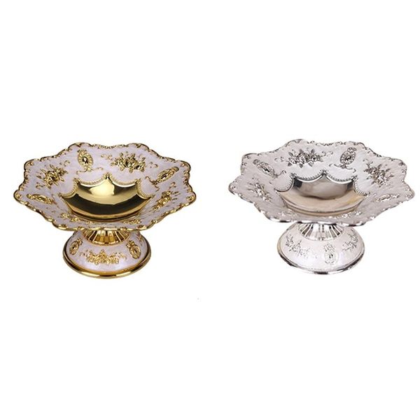 

dishes & plates elegant luxury plated dried fruit plate snack tray home room decoration nut bowl