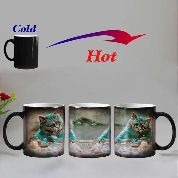 

mugs smile cat animal heat sensitive coffee mug cup ceramic magic color changing tea cups christmas gift