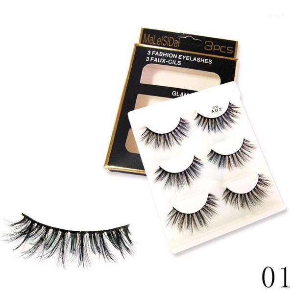 

pair 3d mink lashes natural bushy cross false eyelashes supplies black 2021 extension makeup reusable e o3x31