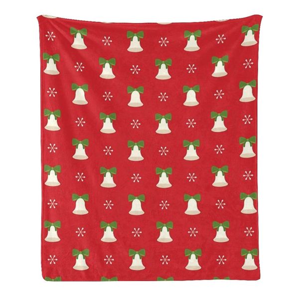 

Custom Super Soft Throw Blanket Fleece Blanket for Couch Sofa Bed Gift Christmas Snowflake Bell (50inchX60inch)