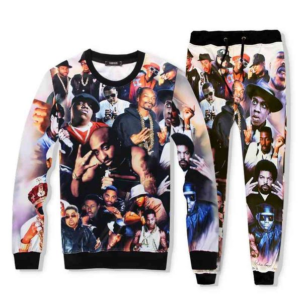 

trendy men's new printed baseball basketball star 3d made sweater suit, Gray