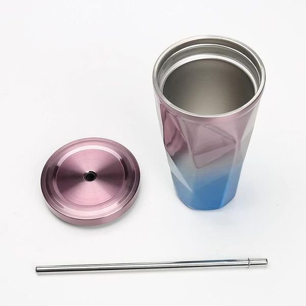 

water bottles 475ml double wall 304 stainless steel coffee bottle with straw to go cold beer cup insulated tumbler mug travel