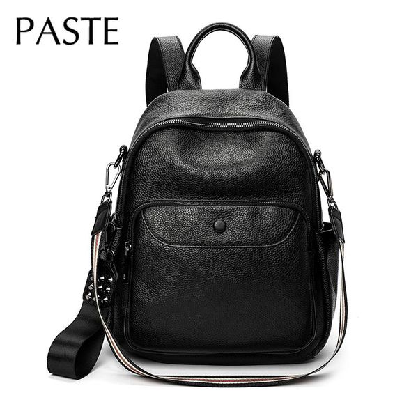

large capacity natural real cowhide women backpack daily travel bookbag designer vintage anti theft female bagpack gray style