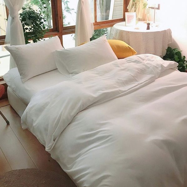 

white 4-piece el bedding pure white quilt cover & b 3-piece fitted sheet