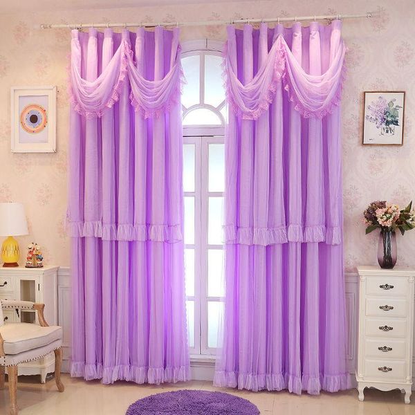 

curtain & drapes 1pcs punch princess wind girls bedroom living room bay window rental partition simple and romantic f8682