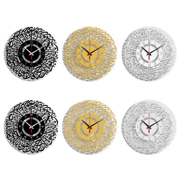

wall clocks acrylic islamic quartz silent clock pendulum muslim living room kids bedroom eid ramadan decoration