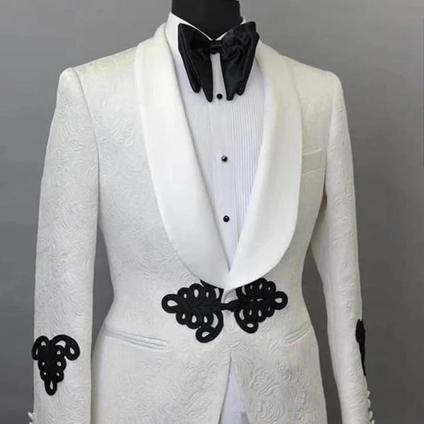 

men's suits & blazers white men suit jacket shawl lapel custom made one piece blazer slim fit wedding coat 2021 male fashoin clothes, White;black