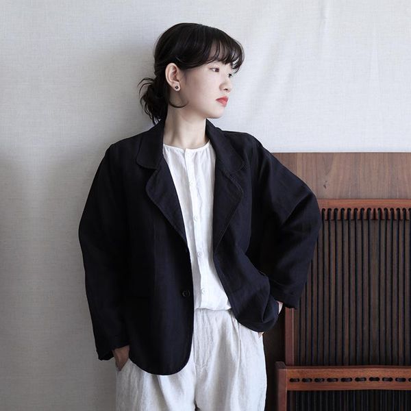 

women's suits & blazers early autumn silk literary temperament thin suit collar loose leisure sunscreen suits09-190, White;black