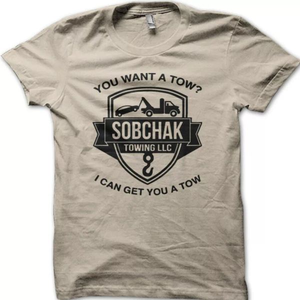 

TBL The Big Lebowski DUDE ABIDES Walter Sobchak Towing t-shirt 9079, White;black