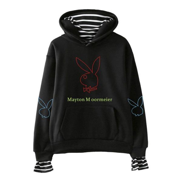 

women's hoodies & sweatshirts payton moormeier fake two pieces sweatshirt cool printed college stylish 2021 internet star kids harajuku, Black