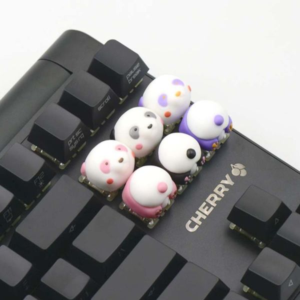 

panda design resin keycaps for cherry mx gateron switch mechanical gaming keyboard pre-sale black white pink no backlit key caps keyboards