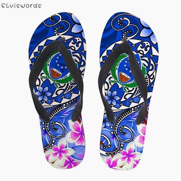 

slippers elviswords pohnpei polynesian 3d plumeria print summer beach flips flops female women soft rubber flats home flipflops, Black