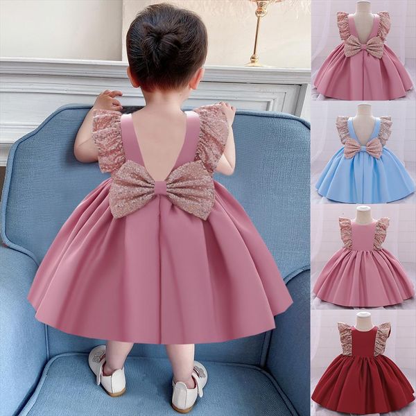 

1 years birthdays baby girl dress lace flower baptism for clothes party wedding princess dresses infantil, Red;yellow