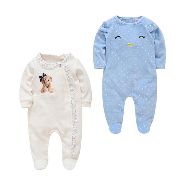 

jumpsuits 2pcs winter velvet toddler born baby boys girl clothes thicken infant bsby rompers warm kids girls onesie costume, Blue
