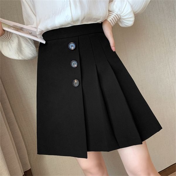 

pink pleated white skater skirt 210401, Black