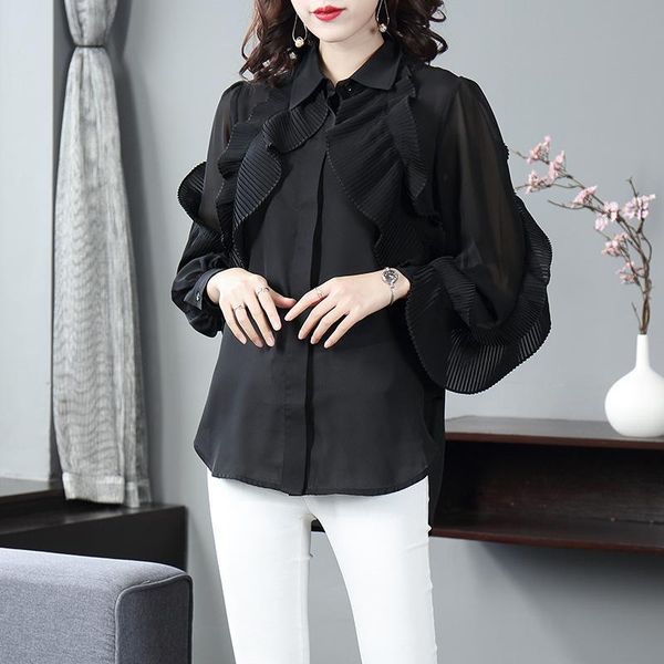 

women's blouses & shirts dress in early spring of 2021, White