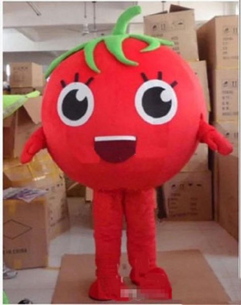 Costume della mascotte del pomodoro rosso di Halloween L'alta qualità personalizza il personaggio del tema del cartone animato di verdure Anime Formato adulto Festa di compleanno di Natale Vestito operato