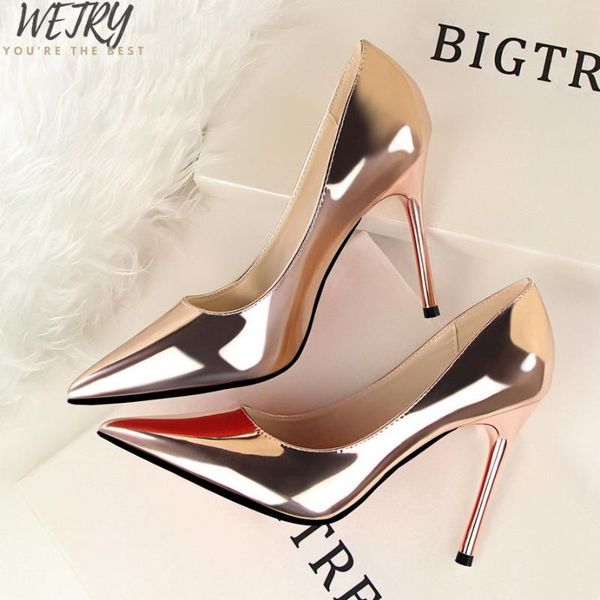 

dress shoes women pumps high heels silver for stilettos fashion luxury wedding party big size, Black