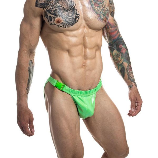 

underpants 2021 mens metal shinny patent leather club dance show lingerie stunning briefs underwear, Black;white