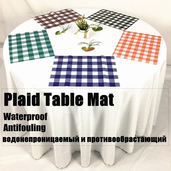 

table napkin 40x40cm plaid pvc mat waterproof tablecloth for wedding event decoration