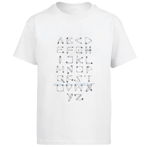 

men's t-shirts mens t-shirt alphabet made from pins print vintage graphic cool short sleeve harajuku streetwear oversized men clothing, White;black