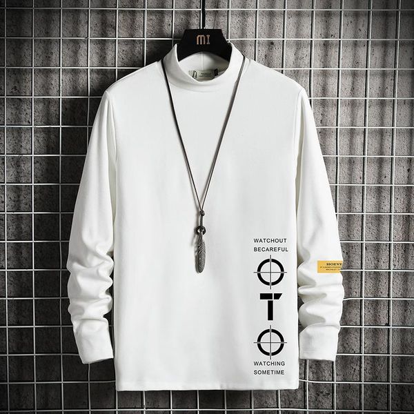 

men's hoodies & sweatshirts 2021 winter half high collar long sleeve men large size with fleece bottom shirt male drop ship, Black