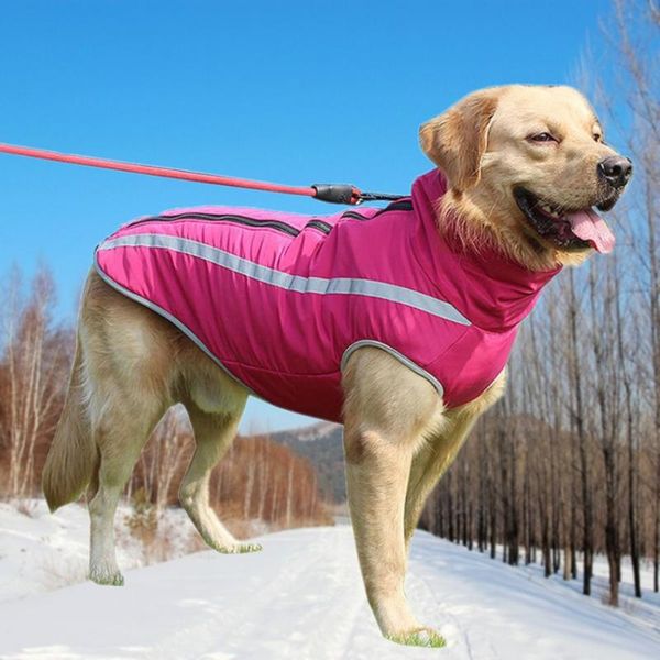

dog apparel warm winter jacket thickened big dogs clothes waterproof reflective fleece coat vest for large ropa perro xl-6xl