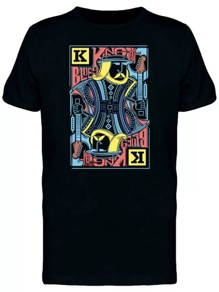 

king of blues music men's tee -image by shutterstock, White;black