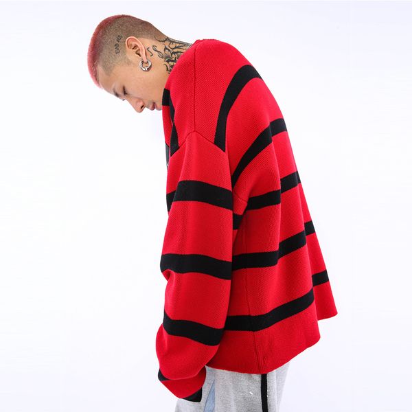 

men's sweaters a man's ins trendy baggy sweater on the street jt5k, White;black
