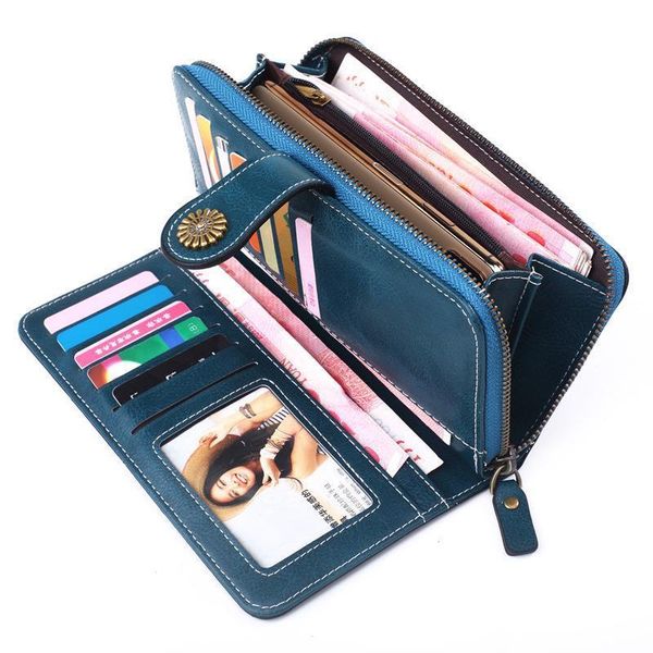 

women wallet pu leather money bag clutch leisure purse fashion style female wallets long coin card holders carteras, Red;black