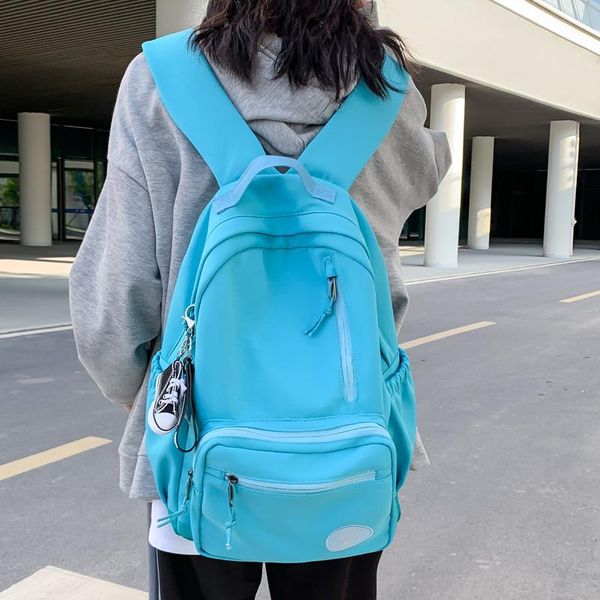 

waterproof oxford women backpack female solid color travel bag simple schoolbag for teenage girls book mochilas high quality