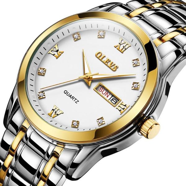 

watch men's quartz luxury sapphire mirror hollow waterproof luminous fashion sports leisure calendar multi-functional wristwatches, Slivery;brown