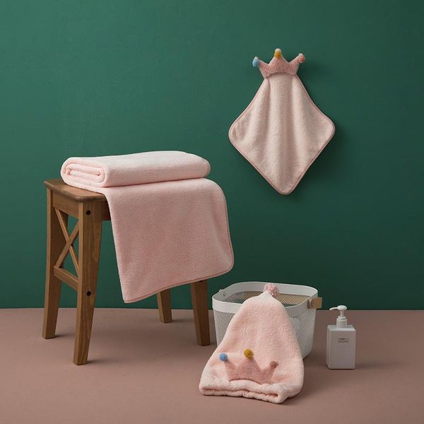 

towel 70x140cm bath set, coral fleece towel, shower cap, hand thickened household three-piece set