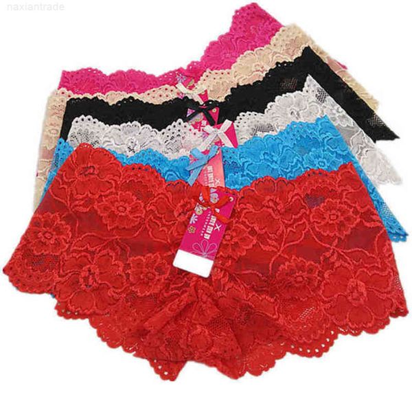 

women's underwear fun flat leg underwear pure cotton lace flat leg, Red;black
