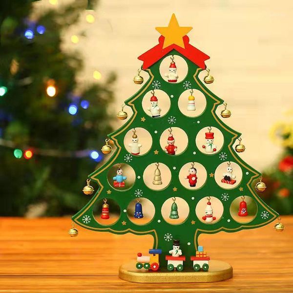 

christmas decorations wooden tree deskcreative small ornaments children gifts
