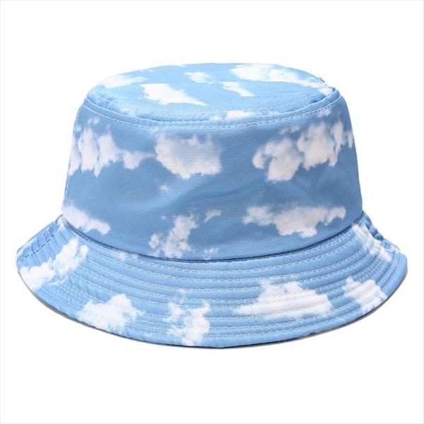

fire butterfly cloud dragon graffiti bucket hat hip hop fisherman cap f3md, Blue;gray