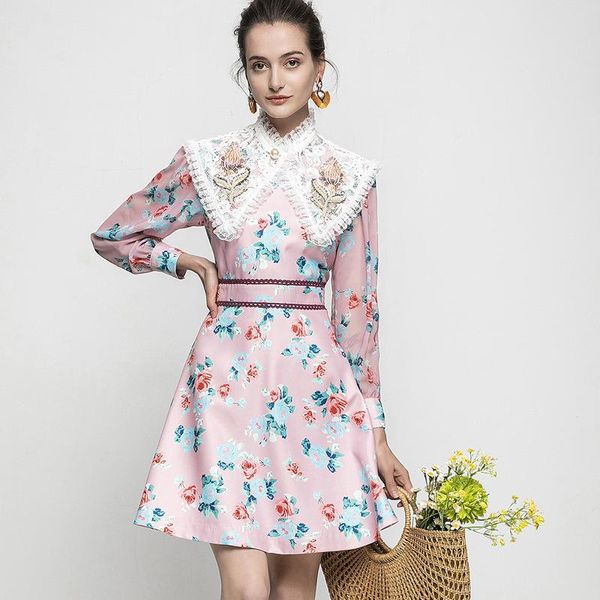 

women fashion full sleeve knee length print dress casual dresses, Black;gray