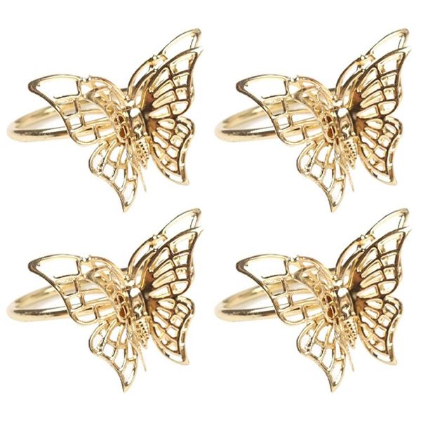 

napkin rings set of 4 gold butterfly holders for wedding banquet dinner decor favor tableadornment holde