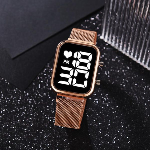 

wristwatches fashion female student electronic sports watch ladies box alloy strap magnet buckle woman orologio donna 2021, Slivery;brown