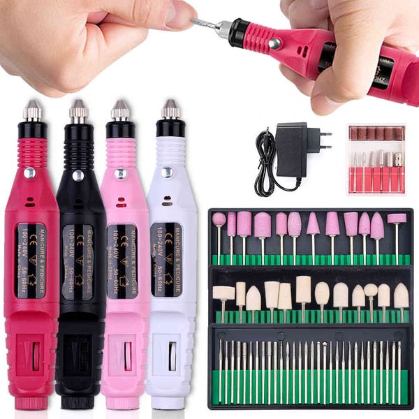 

electric drill set 20000 rpm manicrue machine mill cutters for manicure pedicure nail file polishing remover tool